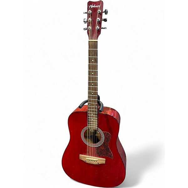 Used Hohner HW 300G Red Acoustic Guitar