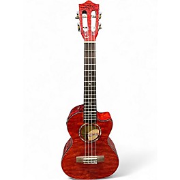 Used Lanikai QMRDCET Red Quilt Ukulele