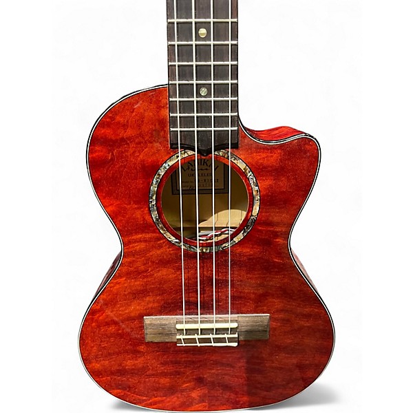 Used Lanikai QMRDCET Red Quilt Ukulele