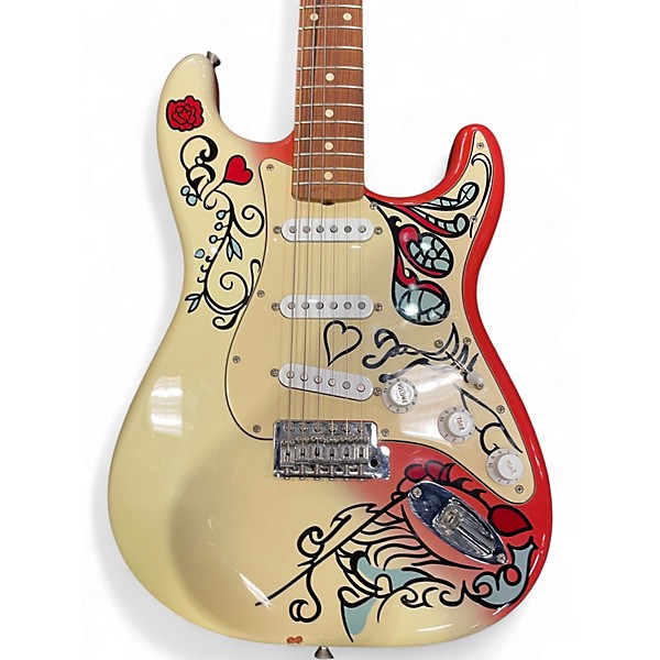 Used Fender Jimi Hendrix Monterey Stratocaster Custom Graphic Solid Body Electric Guitar