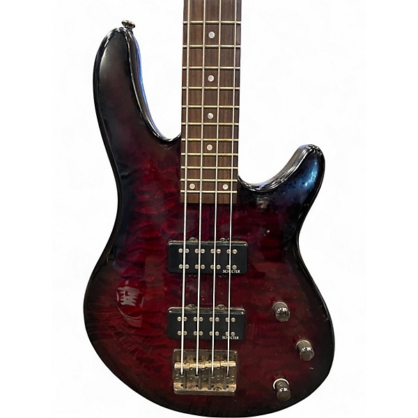 Used Schecter Guitar Research Raiden Special 4 String Trans Crimson Red Electric Bass Guitar