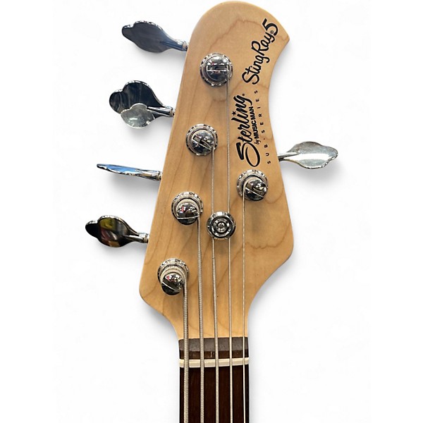 Used Sterling by Music Man SUB Series StingRay RAY5 HH Ruby Red Burst Electric Bass Guitar
