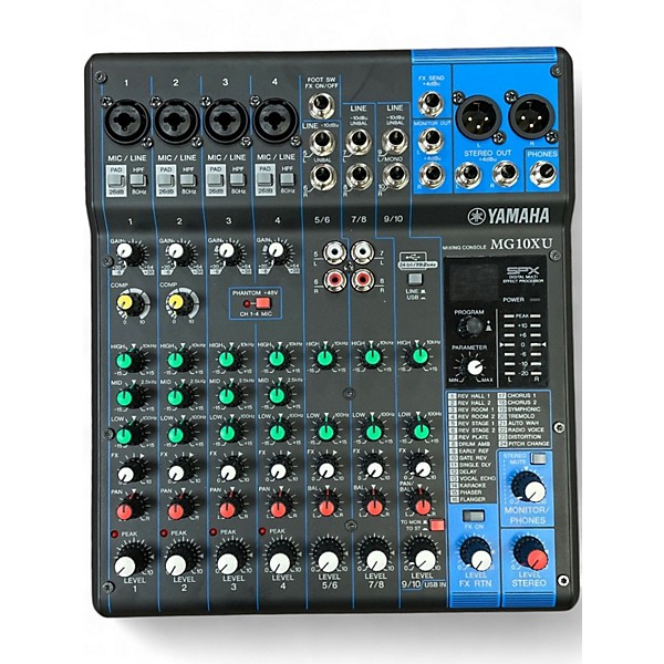 Used Yamaha MG10XU 10 Channel Mixer with Effects Unpowered Mixer