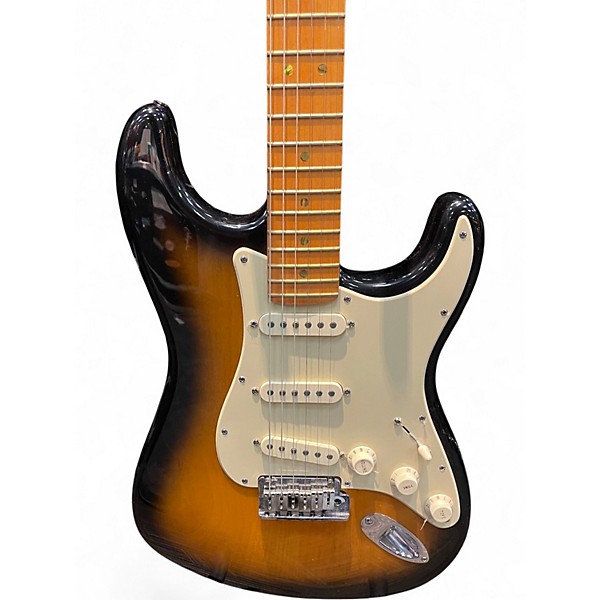 Used Fender American Deluxe Stratocaster V Neck 2 Color Sunburst Solid Body Electric Guitar