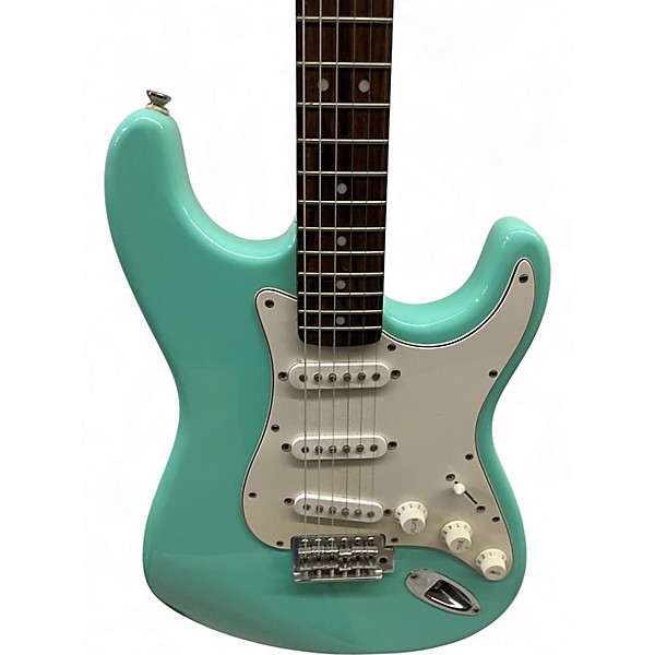 Used Fender Standard Stratocaster Surf Green Solid Body Electric Guitar