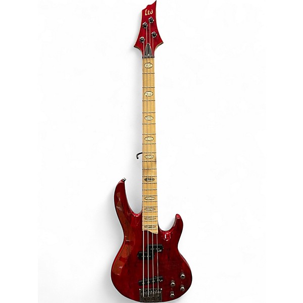 Used ESP LTD RB1004 Trans Red Electric Bass Guitar
