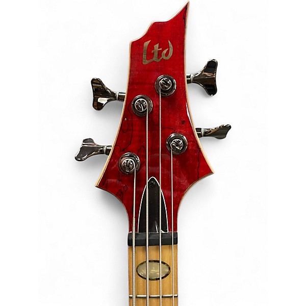 Used ESP LTD RB1004 Trans Red Electric Bass Guitar
