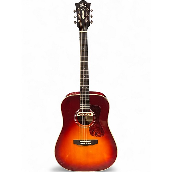 Used Guild D140 Cherry Sunburst Acoustic Electric Guitar
