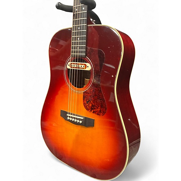 Used Guild D140 Cherry Sunburst Acoustic Electric Guitar