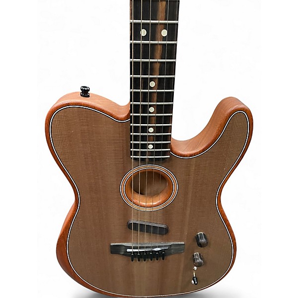 Used Fender American Acoustasonic Telecaster Natural Acoustic Electric Guitar