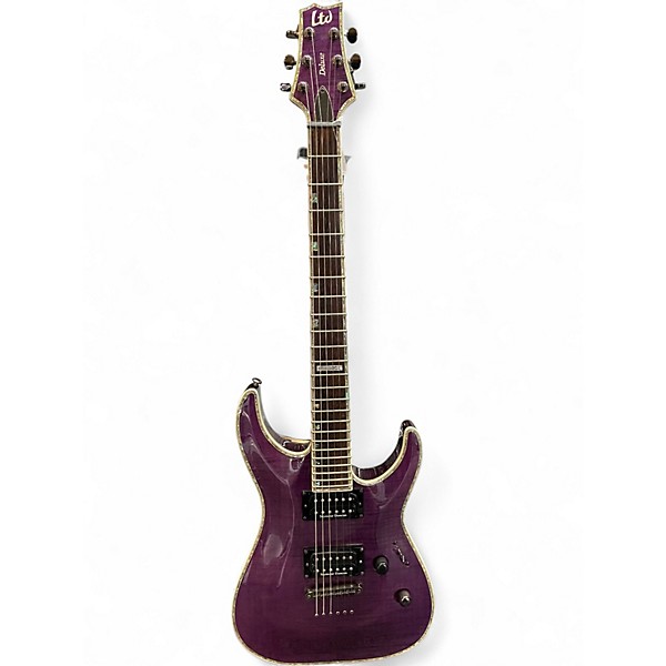 Used ESP LTD H1001FM Deluxe Trans Purple Solid Body Electric Guitar