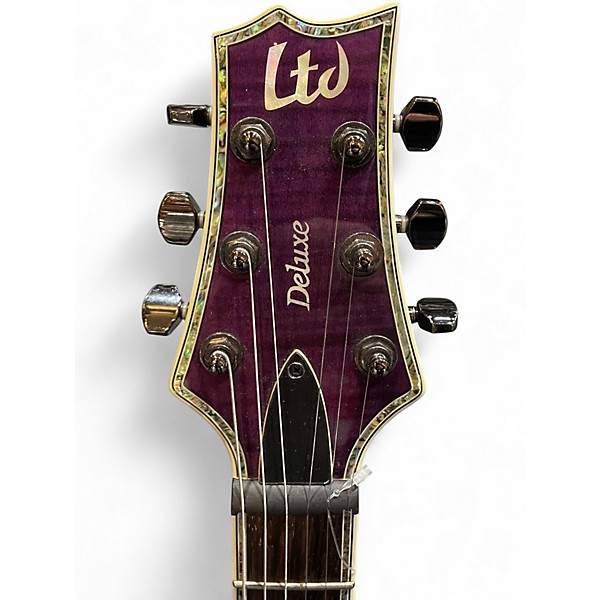 Used ESP LTD H1001FM Deluxe Trans Purple Solid Body Electric Guitar