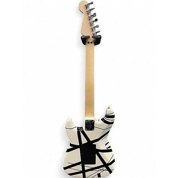 Used 2024 EVH Striped Series White with Black Stripes Solid Body Electric Guitar