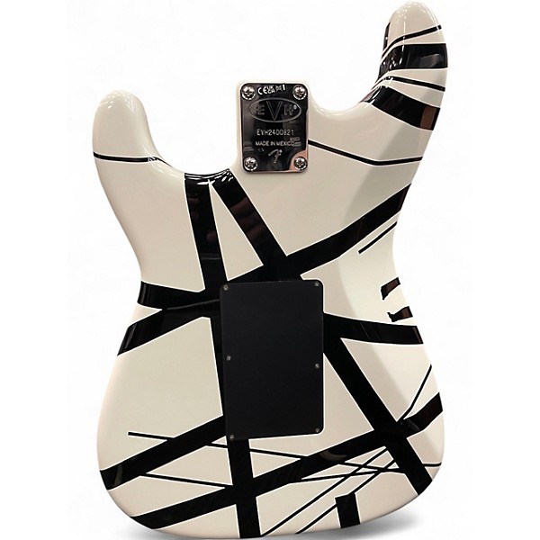 Used 2024 EVH Striped Series White with Black Stripes Solid Body Electric Guitar