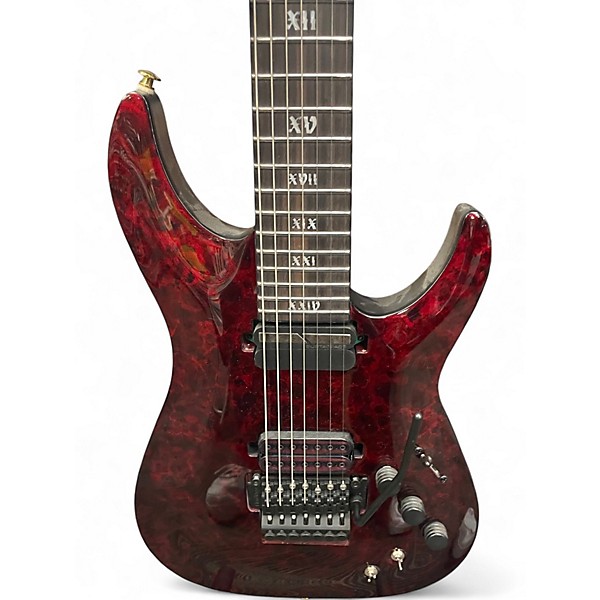 Used Schecter Guitar Research C7 FR-S Red Reign Solid Body Electric Guitar