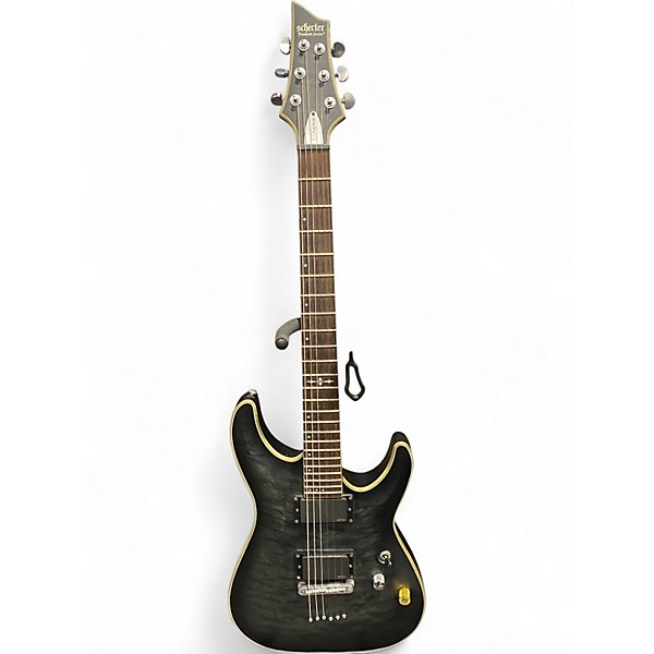 Used Schecter Guitar Research C1 Platinum Trans Black Solid Body Electric Guitar
