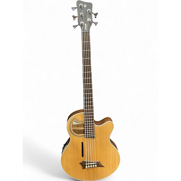 Used Warwick Alien 5 String Acoustic Electric Natural Acoustic Bass Guitar