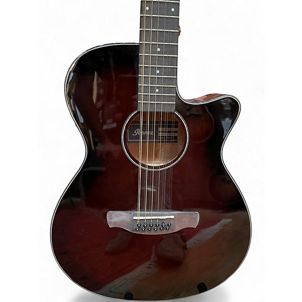 Used Ibanez AEG5012 Dark Violin Sunburst 12 String Acoustic Electric Guitar