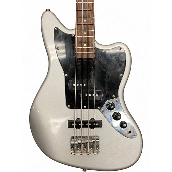 Used Squier Vintage Modified Jaguar Bass Silver Electric Bass Guitar