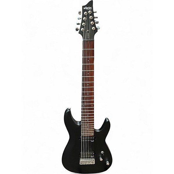 Used Schecter Guitar Research C-8 DELUXE Black Solid Body Electric Guitar