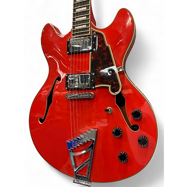 Used D'Angelico Premier Series DC Stairstep Fiesta Red Hollow Body Electric Guitar