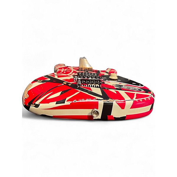Used 2022 EVH Striped Series Frankie Red with Black and White Stripes Solid Body Electric Guitar