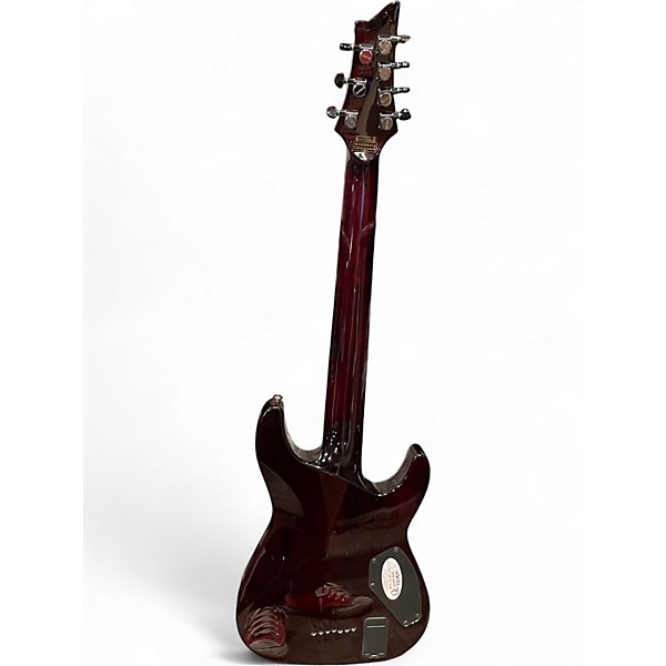 Used Schecter Guitar Research LEFT DIAMOND SERIES HELLRAISER QUILT TOP RUBY RED Electric Guitar