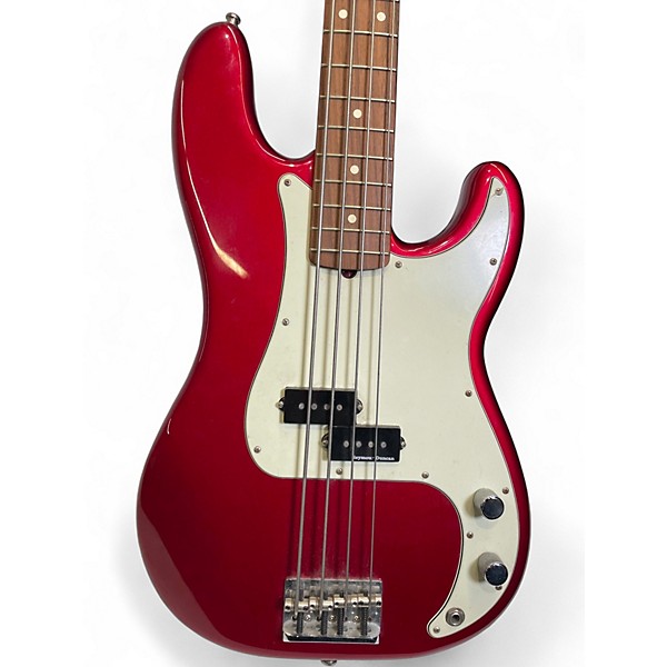 Used Fender American Standard Precision Bass Candy Apple Red Electric Bass Guitar