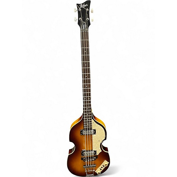 Used Hofner Ignition Series Vintage 4 String 2 Color Sunburst Electric Bass Guitar