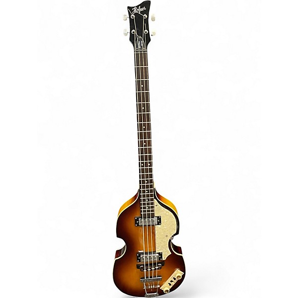 Used Hofner Ignition Series Vintage 4 String 2 Color Sunburst Electric Bass Guitar