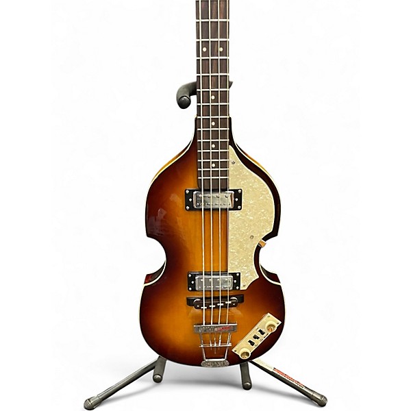 Used Hofner Ignition Series Vintage 4 String 2 Color Sunburst Electric Bass Guitar