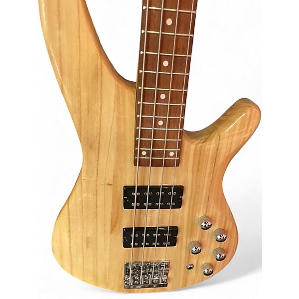 Used Glarry HH natural Electric Bass Guitar