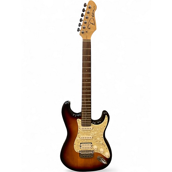 Used Dean STRATOCASTER STYLE SUNBURST Solid Body Electric Guitar