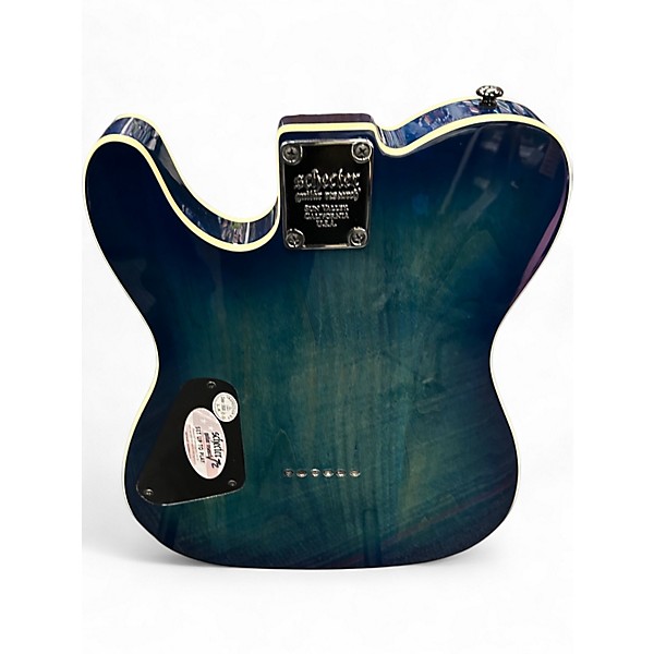 Used Schecter Guitar Research Diamond Series PT Blue Burst Solid Body Electric Guitar