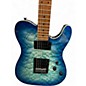 Used Schecter Guitar Research Diamond Series PT Blue Burst Solid Body Electric Guitar