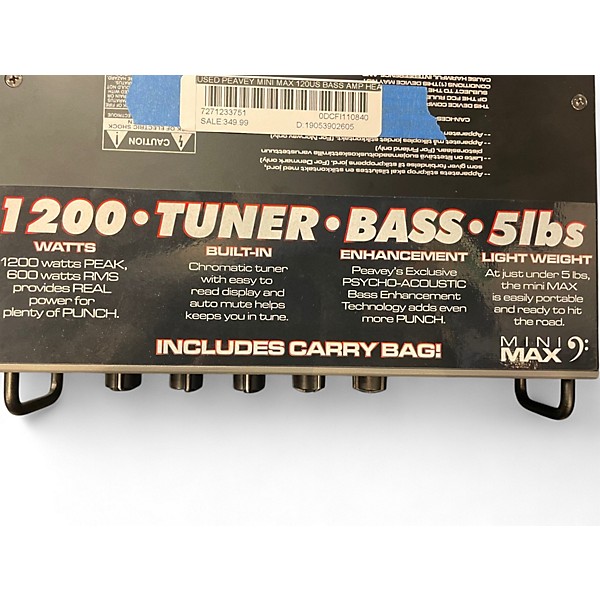 Used Peavey MINI MAX 120US Bass Amp Head