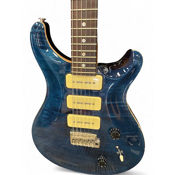 Used 2000 PRS Custom 22 Soapbar 10 Top Whale Blue Solid Body Electric Guitar