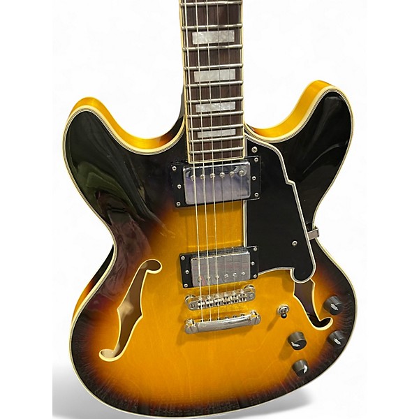 Used D'Angelico Premier Series DC Sunburst Hollow Body Electric Guitar
