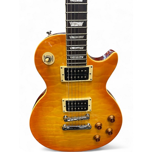 Used Epiphone Les Paul Classic Trans Amber Solid Body Electric Guitar