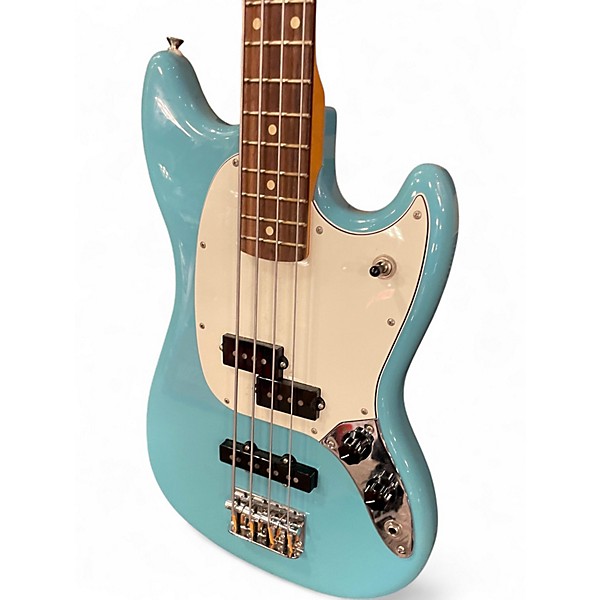 Used Fender Mustang Bass Blue Electric Bass Guitar