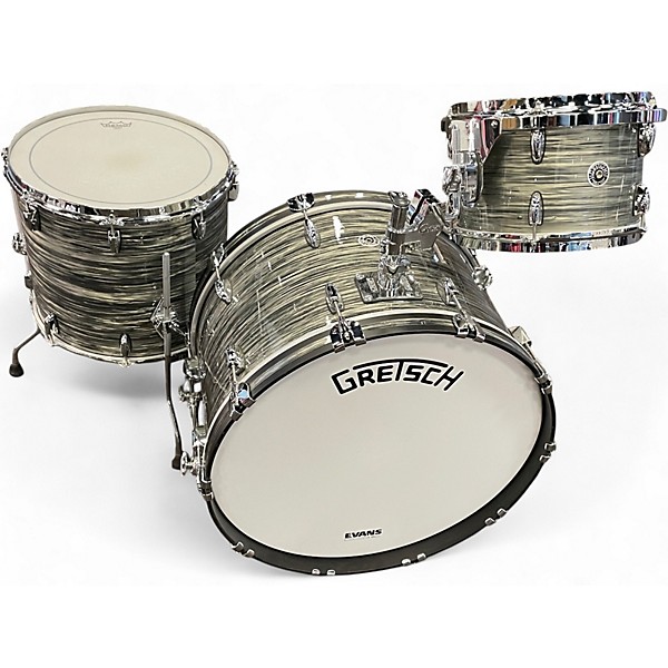 Used Gretsch Drums 3 Piece USA Custom Brooklyn Grey Oyster Drum Kit