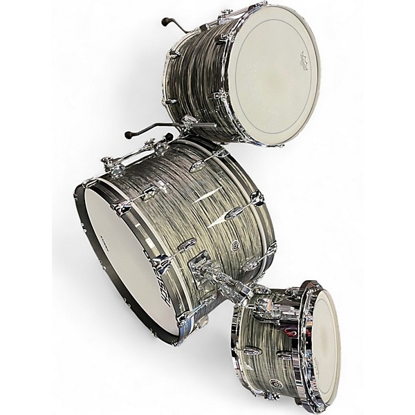 Used Gretsch Drums 3 Piece USA Custom Brooklyn Grey Oyster Drum Kit