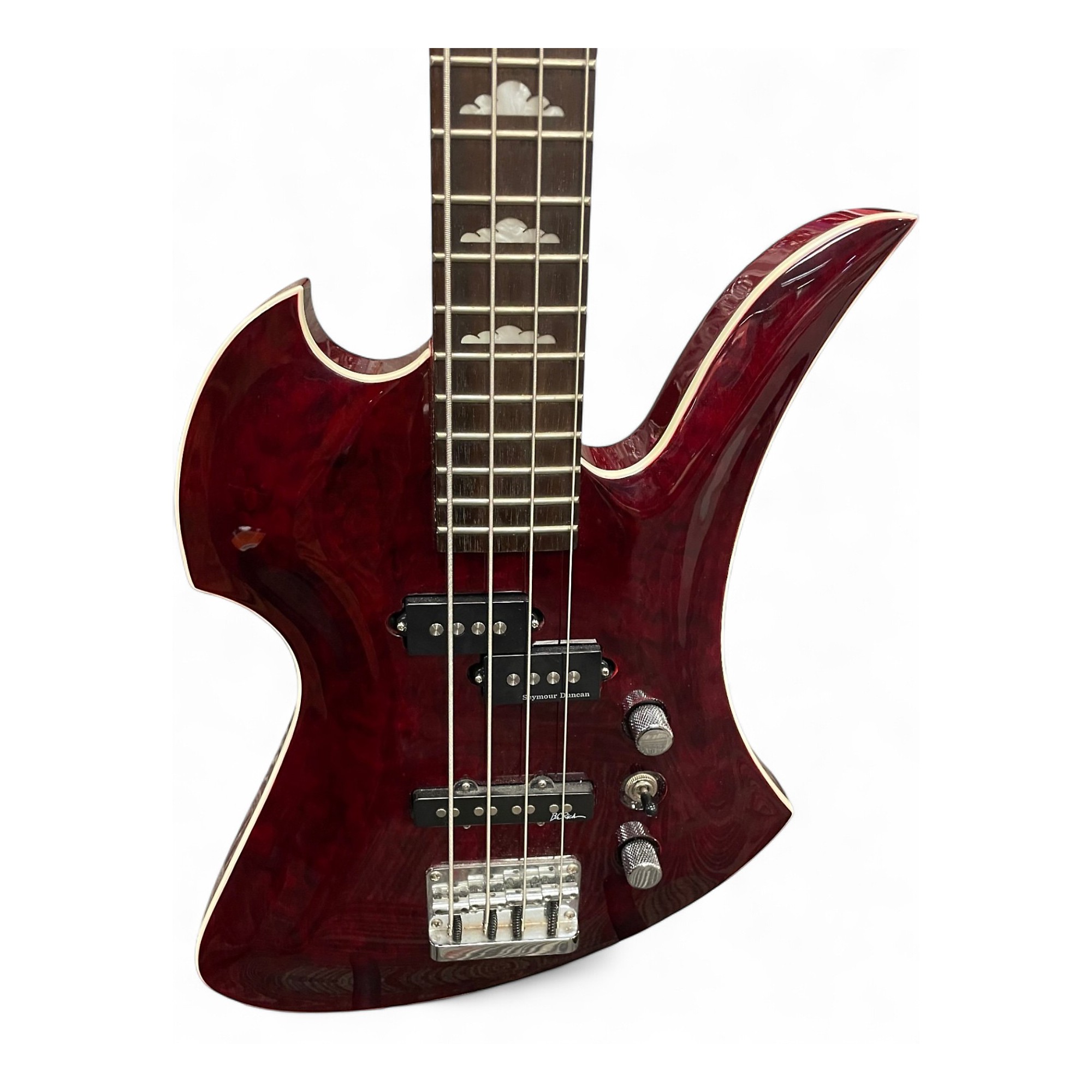 Used B.C. Rich MASTERPIECE MOCKINGBIRD RED Electric Bass Guitar