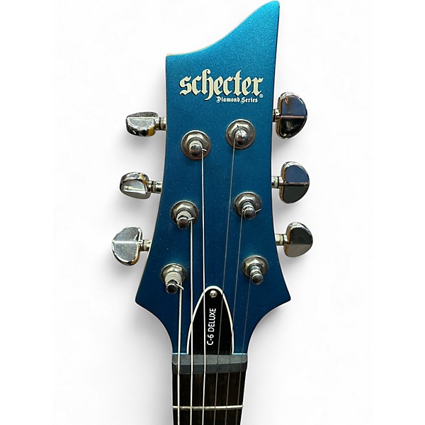 Used Schecter Guitar Research C-6 DELUXE Blue Sapphire Solid Body Electric Guitar