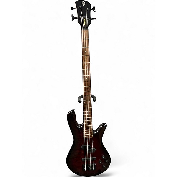 Used Spector NS2A Trans Red Electric Bass Guitar