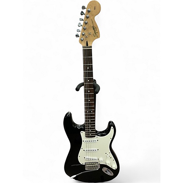 Used 2012 Squier Standard Stratocaster Black Solid Body Electric Guitar