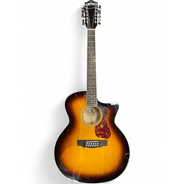 Used Guild f2512ce deluxe sunburst 12 String Acoustic Electric Guitar