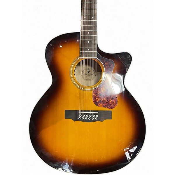 Used Guild f2512ce deluxe sunburst 12 String Acoustic Electric Guitar