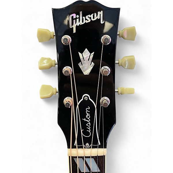 Used 2015 Gibson J185 Custom Quilt Natural Acoustic Guitar