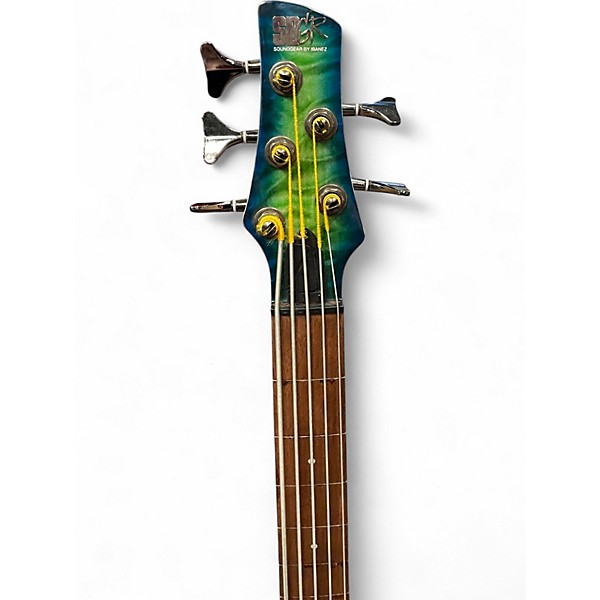 Used Ibanez SR405 5 String COSMIC BLUE STARBURST Electric Bass Guitar